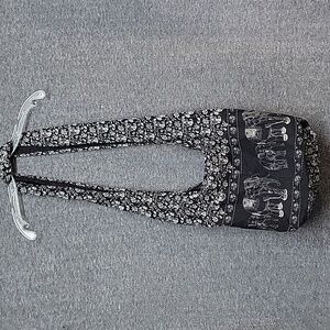 100% Cotton Lightweight Cloth Crossbody Bag Tote Elephant & Floral Design B&W